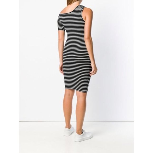 Frame Denim Striped-One Sleeved Dress L - Picture 3 of 4